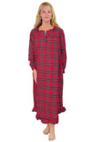 La Cera Cotton Flannel Long Nightgown La Cera