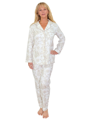 La Cera Cotton Flannel Pajama Set La Cera