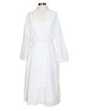 La Cera Women's White Cotton Robe