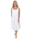 La Cera White Cotton Nightgown and Robe Set