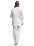 La Cera White Silky Rayon Pajama Set La Cera