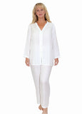 La Cera White Silky Rayon Pajama Set La Cera