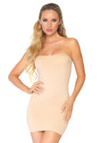 Nude Seamless Bodycon Tube Dress Slip Leg Avenue