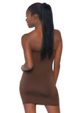 Nude Seamless Bodycon Tube Dress Slip Leg Avenue