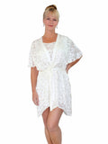 Nyteez Luxury Silk Burnout Short Nightgown and Robe Peignoir Set Nyteez