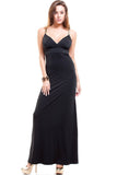 Nyteez Women's Long Black Maxi Dress with Gold Chain Straps Nyteez