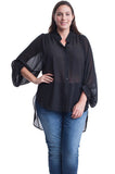 Nyteez Women's Plus Size 3/4 Sleeve Chiffon Tunic Top Symphony