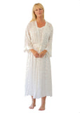 Nyteez Women's Stunning Silk Burnout Long Nightgown and Robe Peignoir Set Nyteez