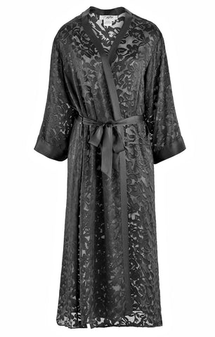 Nyteez Women's Stunning Silk Burnout Long Nightgown and Robe Peignoir Set Nyteez