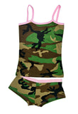 Pink Trimmed Camouflage Boy Short and Camisole Top Set Nyteez