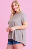 Plus Size Casual Short Sleeve Flare Tunic Top T-Shirt Symphony