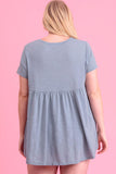 Plus Size Casual Short Sleeve Flare Tunic Top T-Shirt Symphony