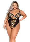 Plus Size Leopard print bodysuit lingerie