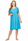 Shadowline Women's Nightgown and Robe Pajama Set Nylon Short Flutter Sleeve 36280