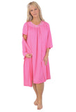 Shadowline Women's Nightgown and Robe Pajama Set Nylon Short Flutter Sleeve 36280