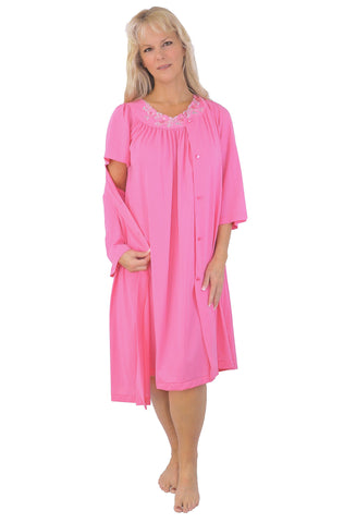 Shadowline Petals Nightgown and Robe Set 40 Inch Short Flutter Sleeve 36280