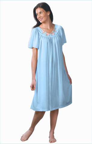 Shadowline Petals Short Sleeve Gown Waltz Length 36280 Shadowline