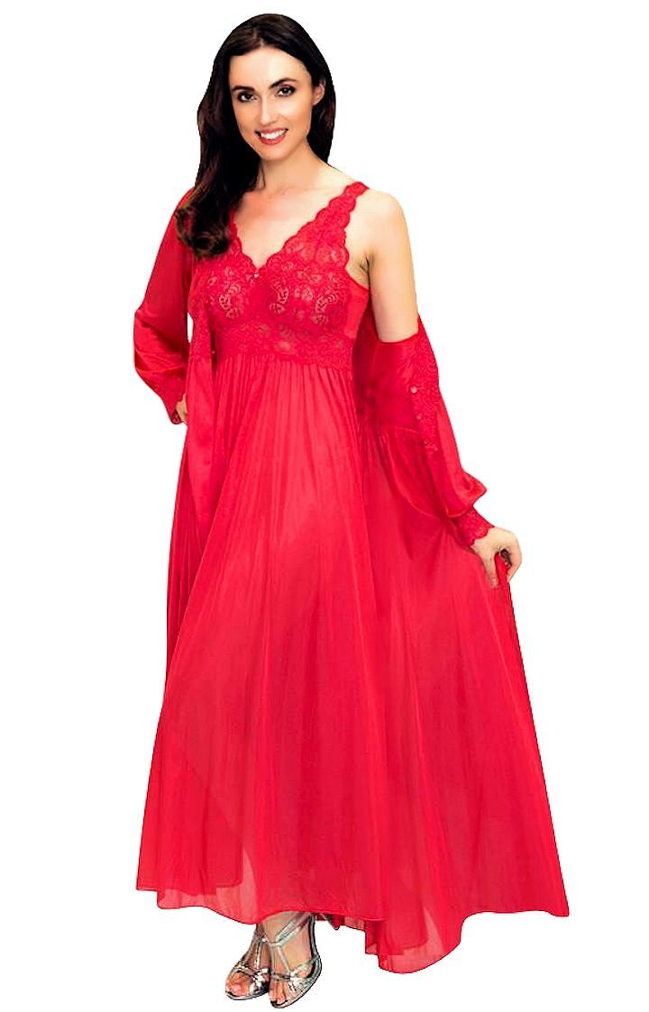 Shadowline Women's Nightgown and Robe Peignoir Set Silhouette 51737 ...