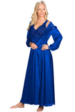 thumbnail image 2 of Shadowline Women's Perifrost Long Nylon Nightgown And Robe Peignoir Set – V-Neck Button Front 2 of 4