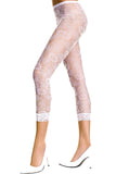 White Lace Footless Tights Leggings