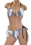 White Snake Two Piece String Bikini Swimsuit Set Shelby Swim