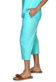 Women's Aqua Blue Tank Top and Capri Pant Lounge Pajama Set Nyteez
