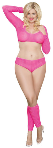 Women's Booty Short, Crop Top and Leg Warmer Set Magic Silk