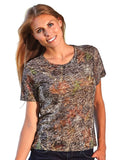 Women's Camouflage Burnout Short Sleeve Tee Shirt Wilderness Dreams