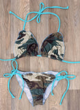 Women's GI Jane Camouflage Scrunch Back String Bikini Set Shelby Swim