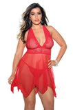 Plus size red lingerie