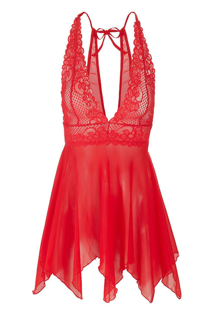 Lingerie Lace Babydoll Nightgown Flirty Jagged Hemline – Nyteez