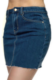 Women's Medium Wash Stretch Denim Mini Skirt Iris