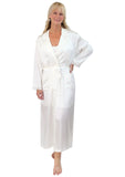 Women's Natural Mulberry Silk Bathrobe with Lace Trim Nyteez