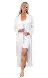 Women's Natural Mulberry Silk Bathrobe with Lace Trim Nyteez