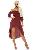 Women's Peasant Pirate Gypsy Dress Cotton Gauze Leg Avenue
