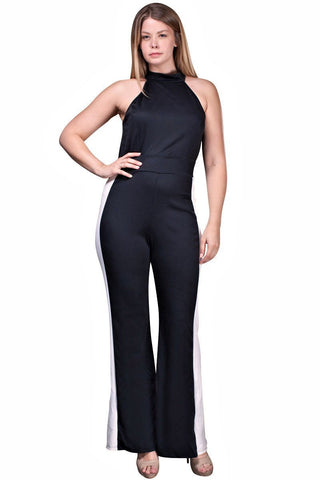 Women's Plus Size Black Sleeveless Jumpsuit Nyteez