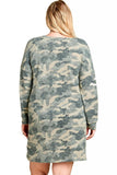 Women's Plus Size Camouflage Brushed Knit Lounge Dress Nightgown Nyteez