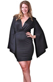 Women's Plus Size Split Angel Sleeve Short V-Neck Cocktail Party Dress Symphony