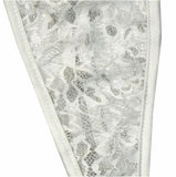 Women's Plus Size White Mesh and Scalloped Silver Lace Long Nightgown Coquette