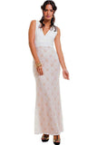 Women's Sleeveless Boho V-Neck Lace Maxi Dress Symphony