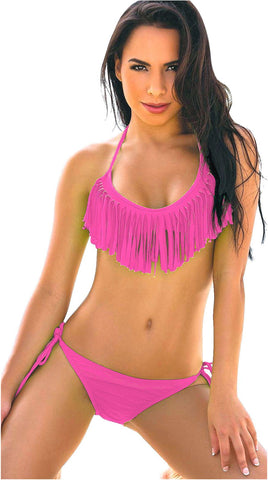 Women's Two Piece Fringe Triangle Top Swim Bikini Set Shelby Swim