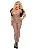 Plus Size Leopard Print Bodydtocking