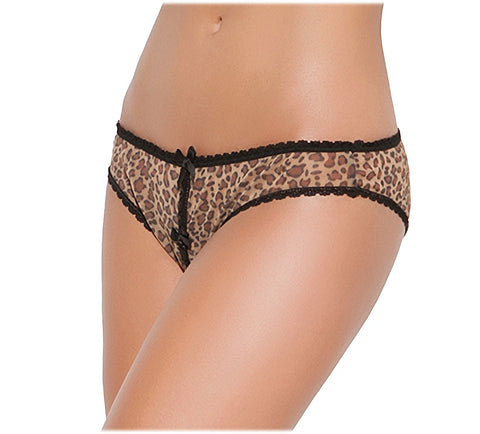 Leopard Print Crotchless Panty