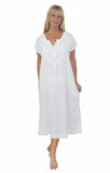 La Cera White peasant nightgown cotton