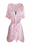 Silk burnout robe pink