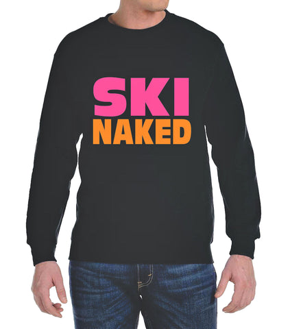 Men's Sweatshirt Hoodie Graphic Ski Naked 80's Retro Neon Snowboard