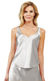 Shadowline Pajamas Silky Satin Sleeveless Lounge Set