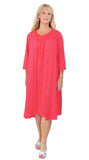 Shadowline Women's Nightgown and Robe Pajama Set Nylon Short Flutter Sleeve 36280